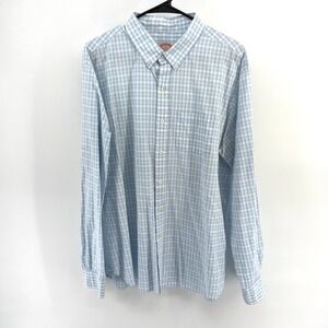 Brooks Brothers Gingham Button Down Shirt Mens XL Blue Long Sleeve Cotton Slim
